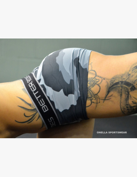 FITNESS GREY CAMOPRINT grey shorts - Better Bodies