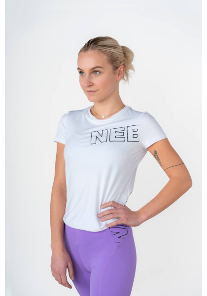 NEBBIA FIT Activewear funkčné tričko s krátkym rukávom biela