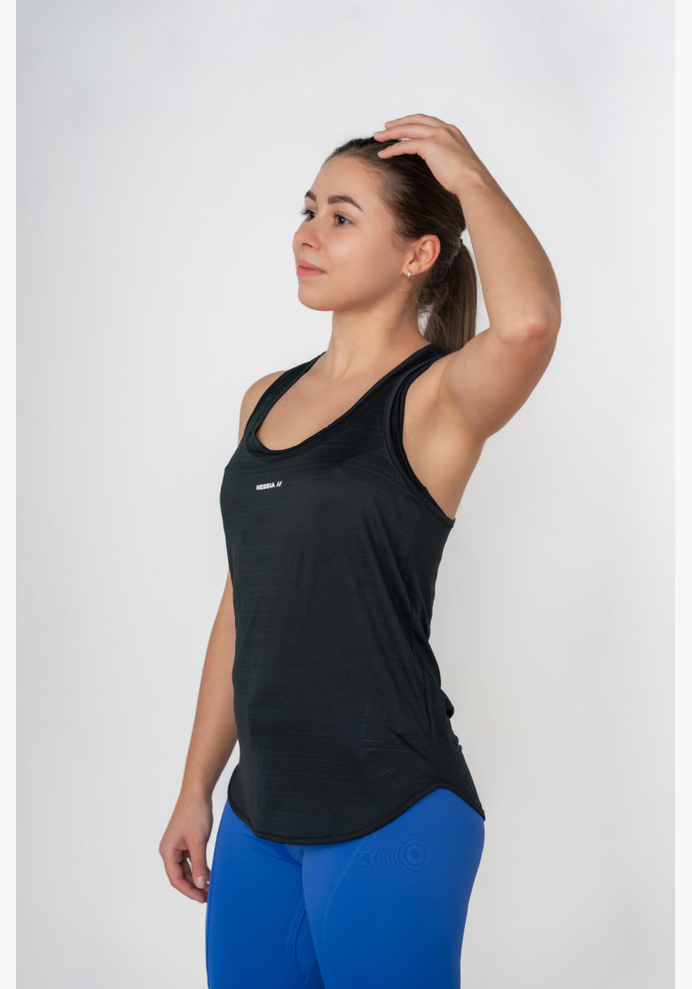 NEBBIA FIT Activewear Tielko “Airy” s reflexným logom čierna