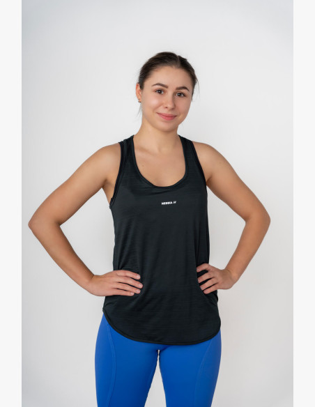 NEBBIA FIT Activewear Tank top "Airy" with reflective logo black