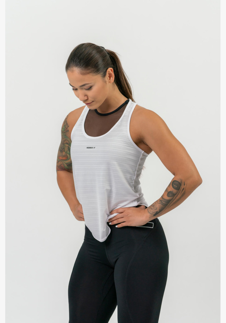 NEBBIA FIT Activewear Tielko “Airy” s reflexným logom biela