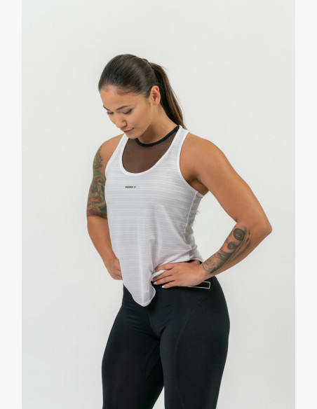 NEBBIA FIT Activewear Tank top "Airy" with reflective logo white