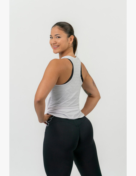 NEBBIA FIT Activewear Tank top "Airy" with reflective logo white