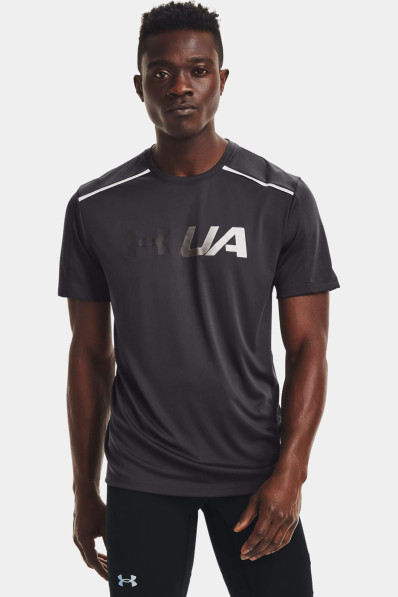 Tričko Under Armour UA RUN Graphic Print Fill SS Jet Gray
