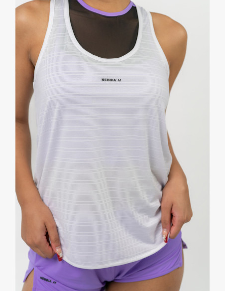 NEBBIA FIT Activewear Tank top "Airy" with reflective logo white