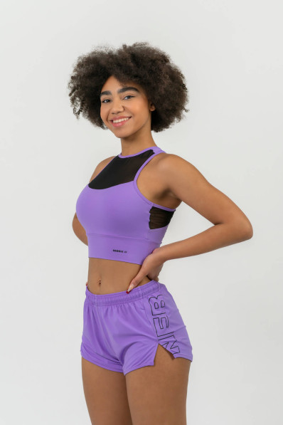 NEBBIA FIT Activewear vystužená športová podprsenka lila