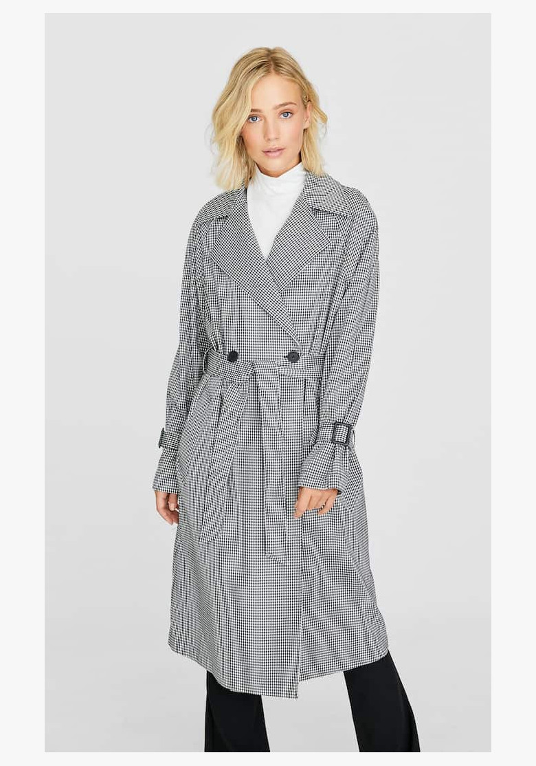 Houndstooth trench coat Stradivarius