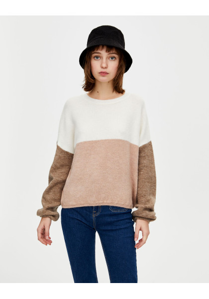 Soft knit colour block sweater Pull & Bear