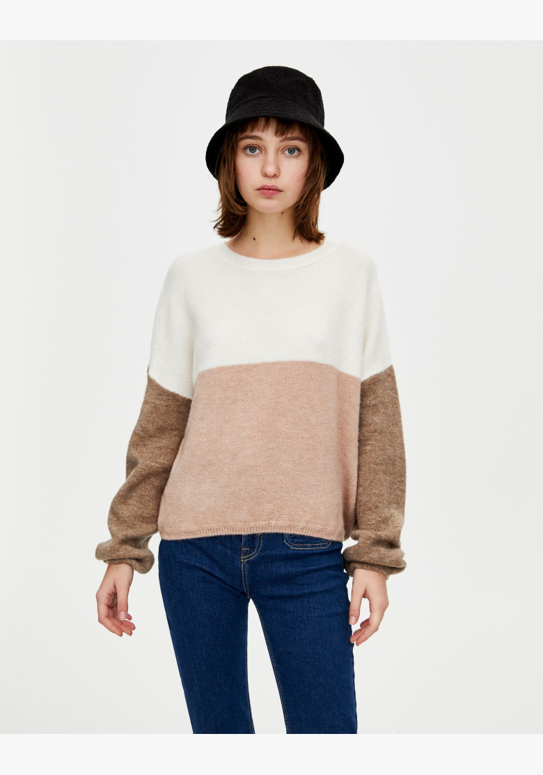 Soft knit colour block sweater Pull & Bear