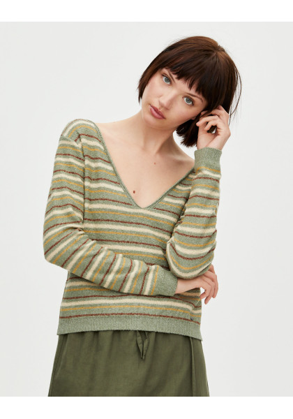 Striped cropped knit sweater Pull & Bear