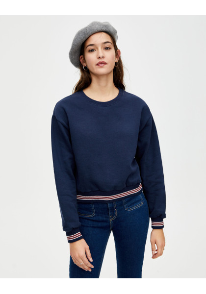 Sweatshirt with striped hem Pull & Bear