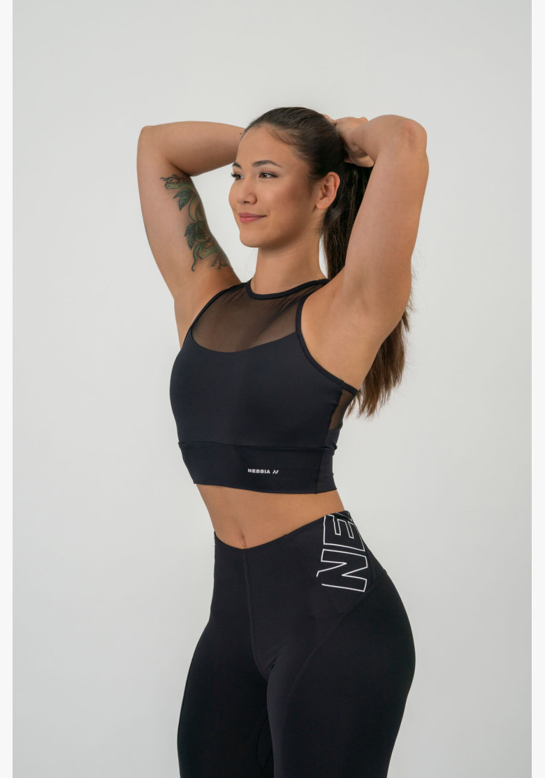 NEBBIA FIT Activewear vystužená športová podprsenka čierna