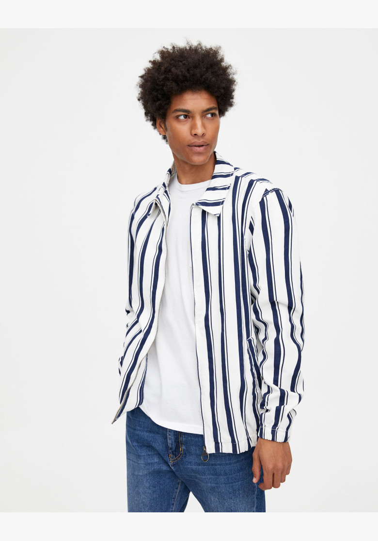 Zipper striped jacket Pull & Bear