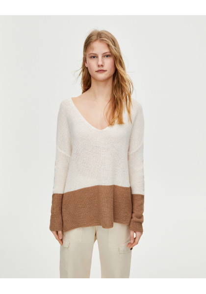 Colour block knit sweater Pull & Bear