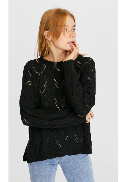Sweater with a textured weave Stradivarius