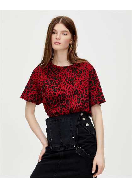Dámske tričko s leopardím vzorom Pull & Bear