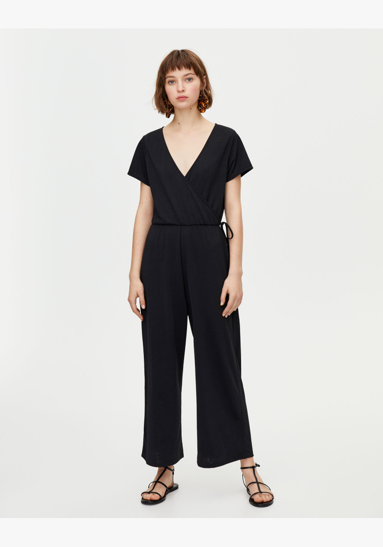 Long wrap culotte jumpsuit Pull & Bear