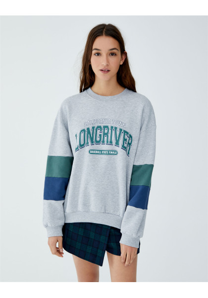 Longriver colour block sweatshirt Pull & Bear