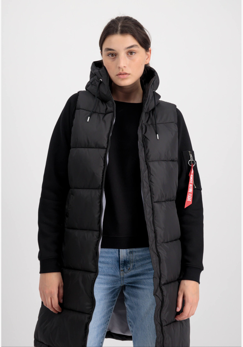 Women's Alpha Industries Long Puffer Vest black