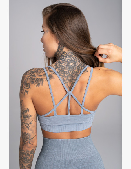 Fitness bra Gym Glamour Seamless Steel Melange