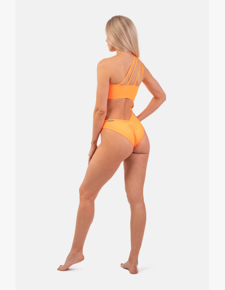 NEBBIA Asymmetric one shoulder monokini orange