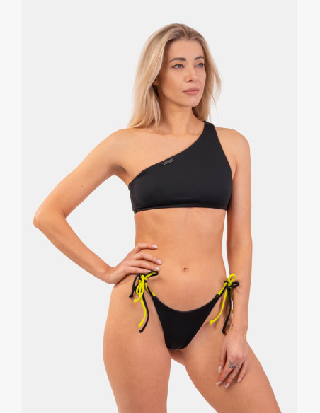 NEBBIA Bandeau One shoulder bikini (top) black