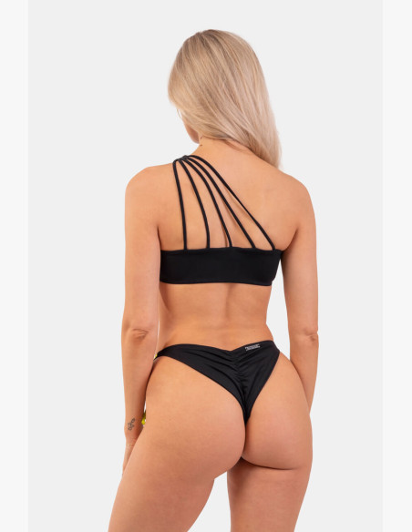 NEBBIA Bandeau One shoulder bikini (top) black