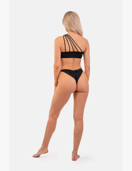 NEBBIA Bandeau One shoulder bikini (top) black