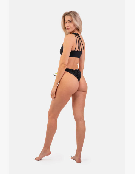 NEBBIA Bandeau One shoulder bikini (top) black