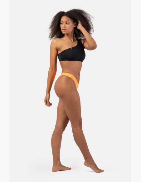 NEBBIA Bandeau One shoulder bikini (top) black