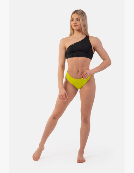 NEBBIA Bandeau One shoulder bikini (top) black