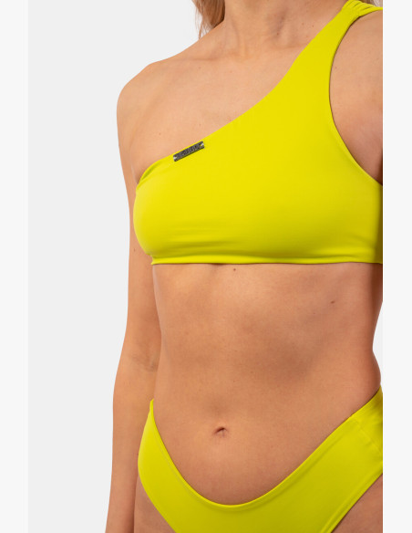 NEBBIA Bandeau Bikini one shoulder swimsuit (top) green