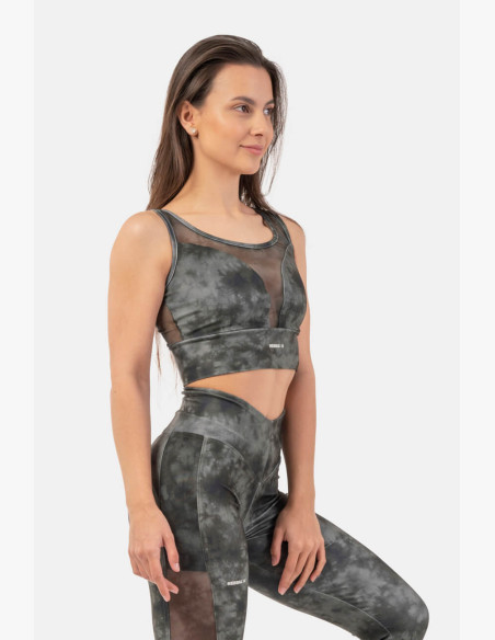 NEBBIA Green ECO sports bra "Breathe" with mesh green