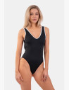 Full French style swimsuit in perfect black and white design will show you how irresistible you can be in the water and on dry land