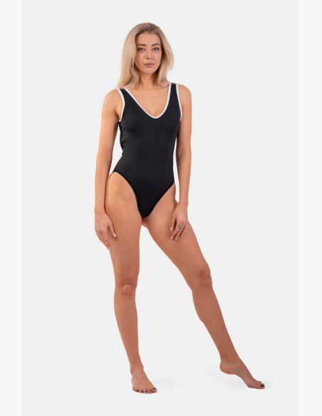 NEBBIA All black swimsuit French style black