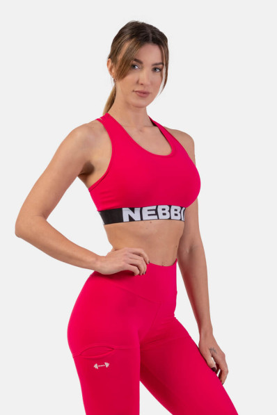 NEBBIA Športová podprsenka s Cross Back strihom ružová