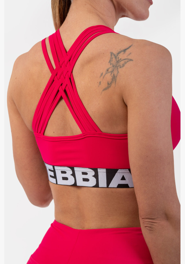 NEBBIA Sports bra with cross back cut...