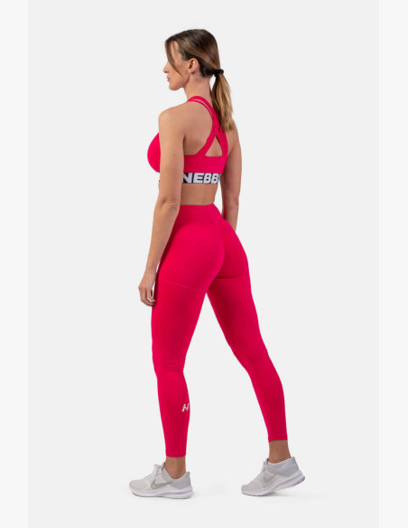 NEBBIA Sports bra with cross back cut pink