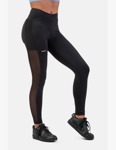 NEBBIA Black "Breathe" leggings with mesh black