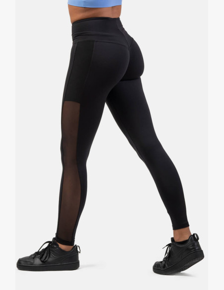 NEBBIA Black "Breathe" leggings with mesh black