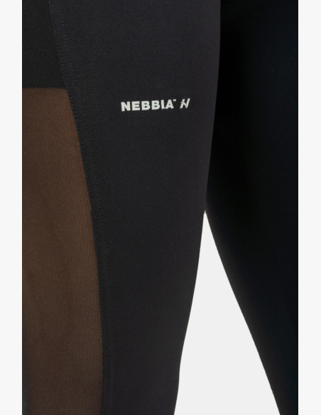 NEBBIA Black "Breathe" leggings with mesh black