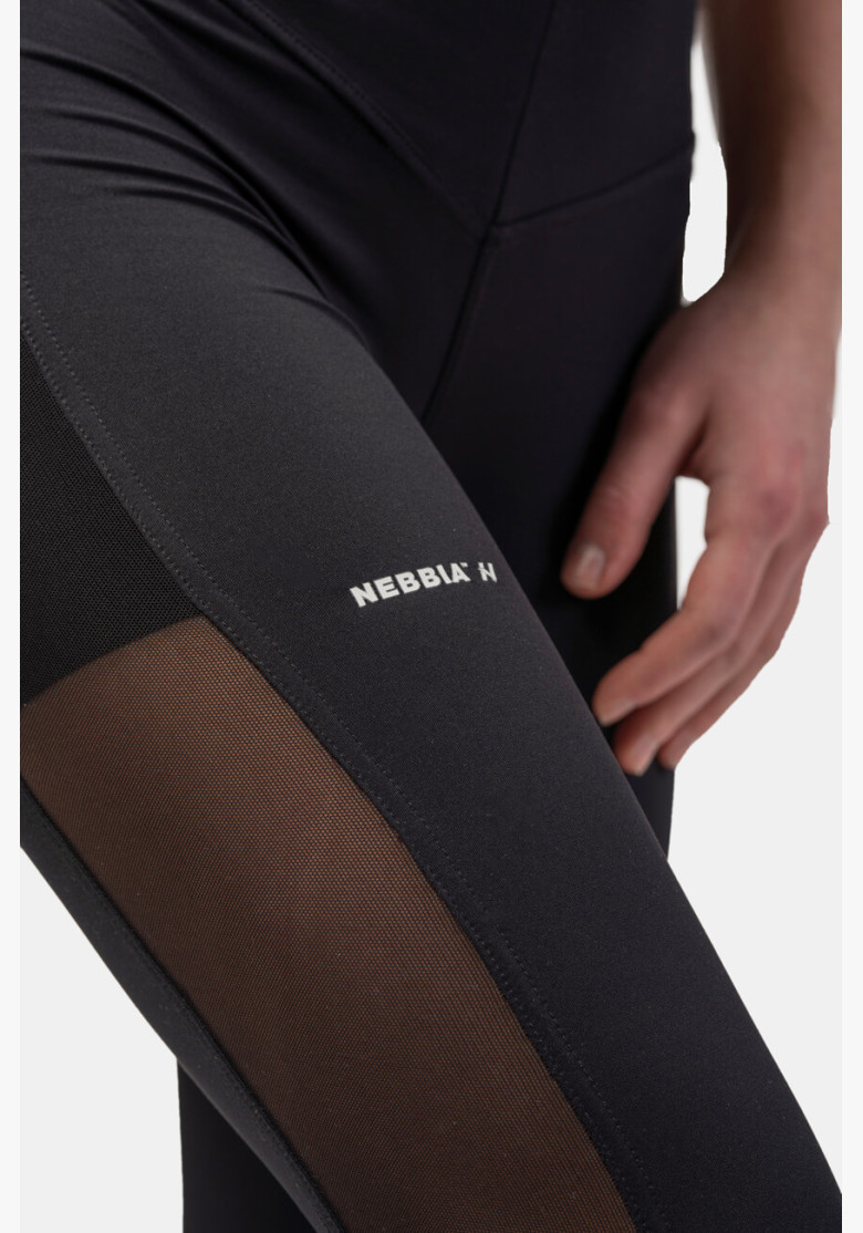 NEBBIA Black "Breathe" leggings with... NEBBIA Black "Breathe" leggings with...