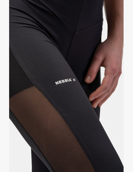 NEBBIA Black "Breathe" leggings with mesh black