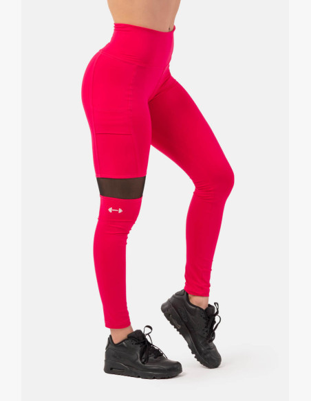 NEBBIA Sporty Leggings with high waist and side pocket pink