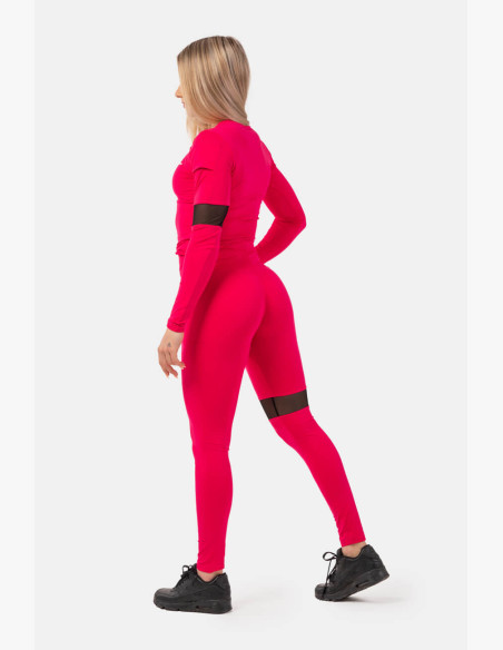 NEBBIA Sporty Leggings with high waist and side pocket pink