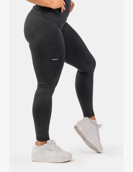 NEBBIA Python high waisted leggings with snakeskin pattern black