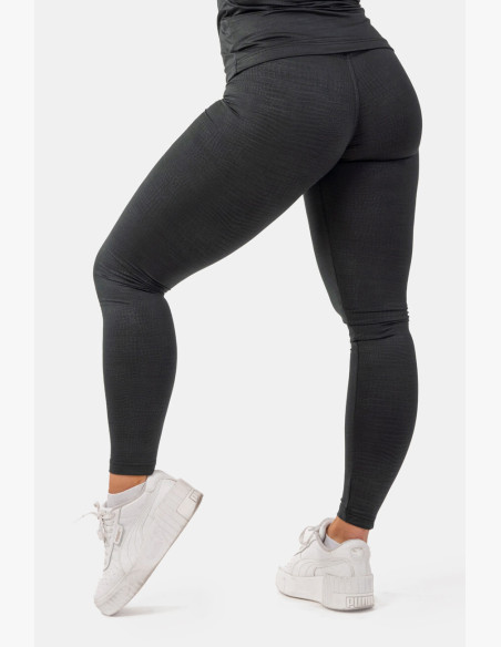 NEBBIA Python high waisted leggings with snakeskin pattern black