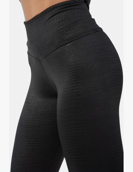 NEBBIA Python high waisted leggings with snakeskin pattern black