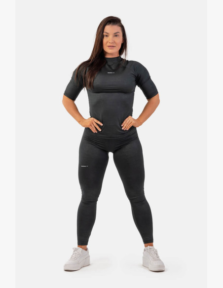 NEBBIA Python high waisted leggings with snakeskin pattern black