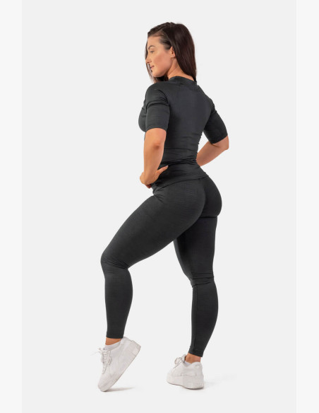 NEBBIA Python high waisted leggings with snakeskin pattern black